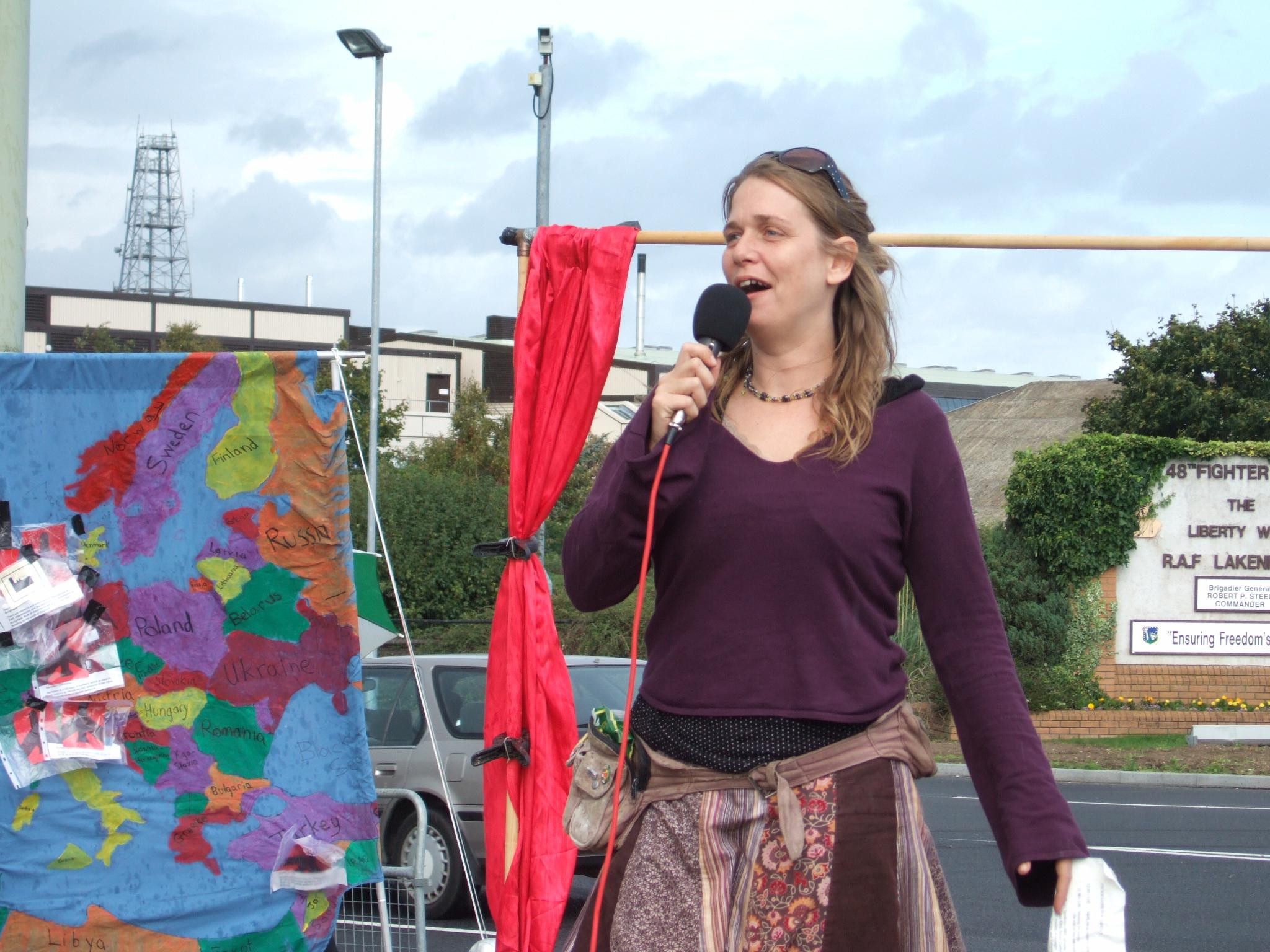 Mell Harrison, CND Eastern Region co-ordinator, Speaking at Rally