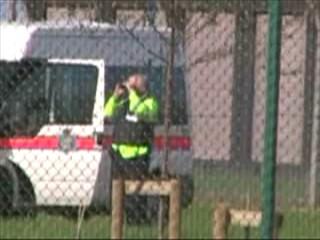 MOD police inside the base