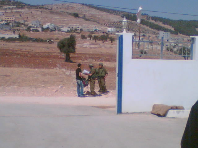 Israeli Soldiers Chgecking IDs outside the Red Crescent in Tubas