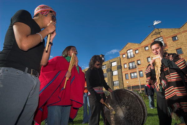 Music at the rally in Tanner St