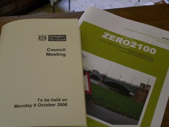 Zero 2100: 'Climate Protection Strategy' printed on non recycled paper