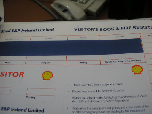 Visitors Book, they didn't ask us to sign it.