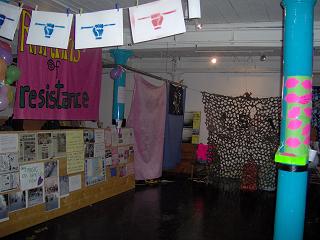 the exhibition...with 2 cosy spaces to watch activist videos
