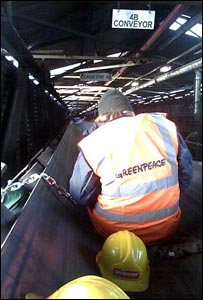 Greenpeace on conveyor