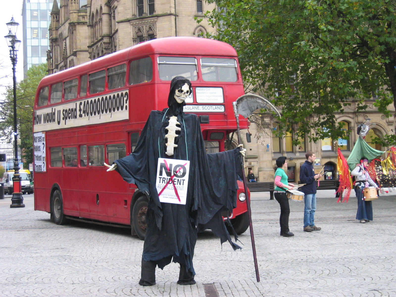 Red bus departs Manchester for Faslane-5