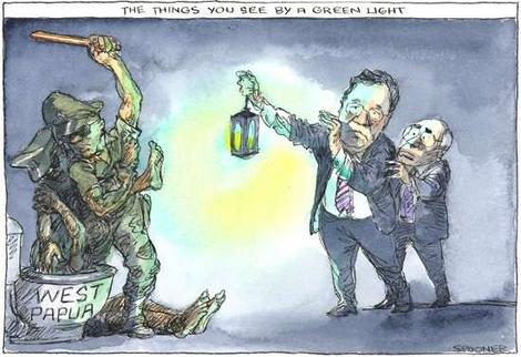 Cynical handshake with the Indonesian military