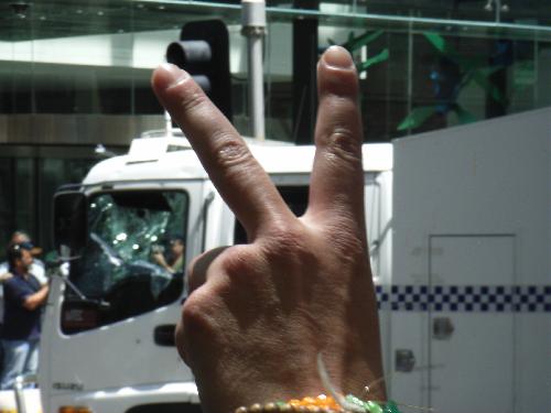 Protestors were on the offensive