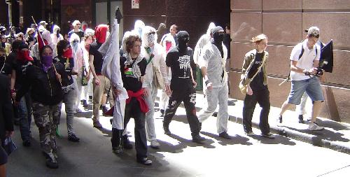 Protestors were on the offensive