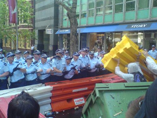 Protestors were on the offensive