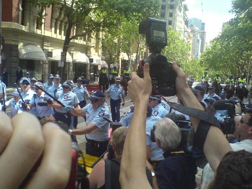 Protestors were on the offensive