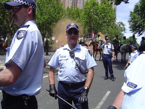 Protestors were on the offensive