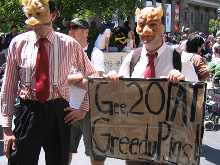 Protestors were on the offensive