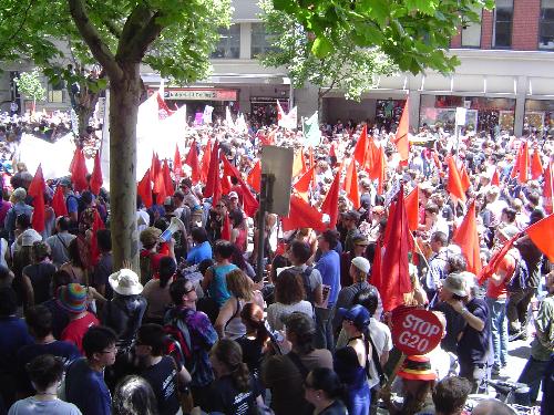 Protestors were on the offensive