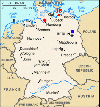 map of Germany and G8 location in 2007