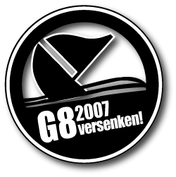 one of the logos of the mobilisation against the G8