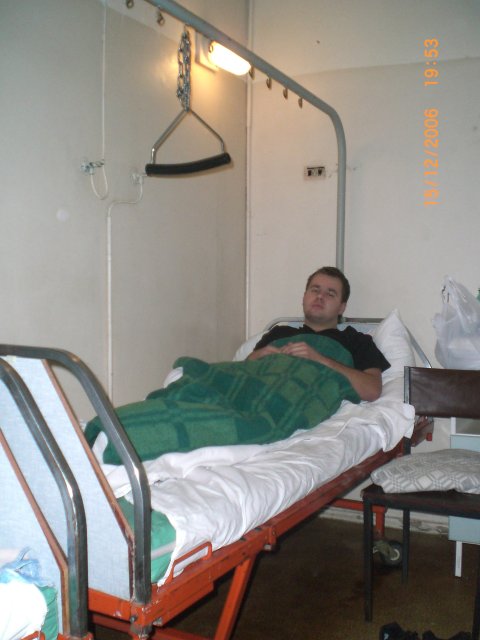 Tihon's friend at the hospital, was beaten also