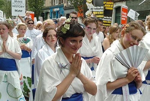 Performance at the Make Poverty History March, Edinburgh July 2005