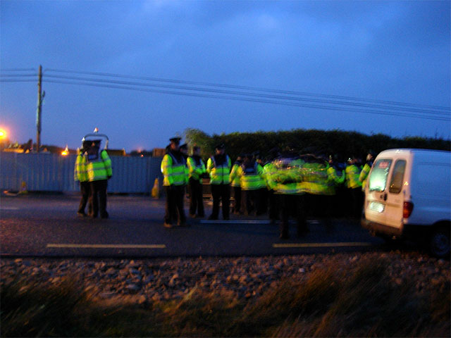 Thursday, after state rugby team clear Protesters from Shell site entrance