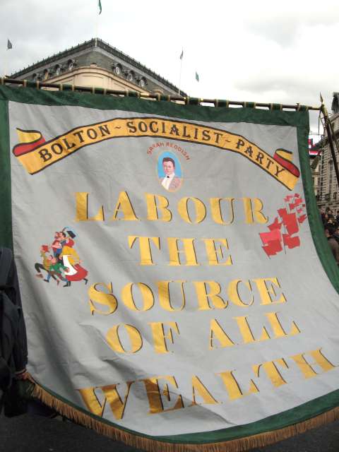 Marxism on the back of the banner...