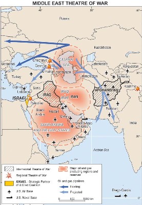 US bases, oil fields, and pipelines