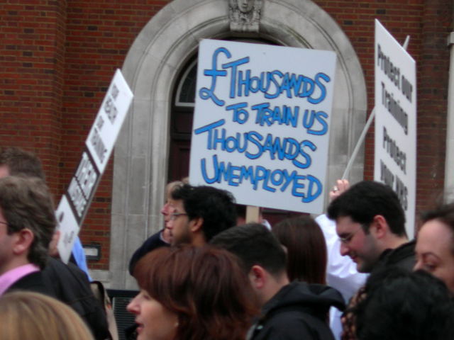 £thousands to train us, thousands unemployed