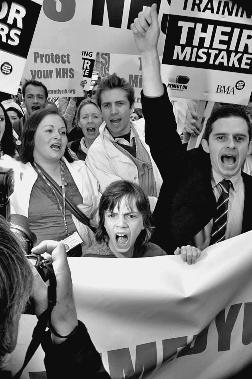 part of the 12,000 strong protest of junior doctors