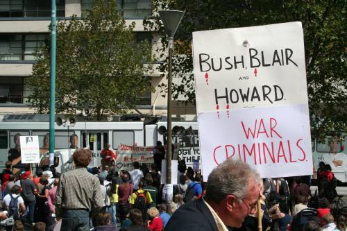 Melbourne Noisy antiwar protest