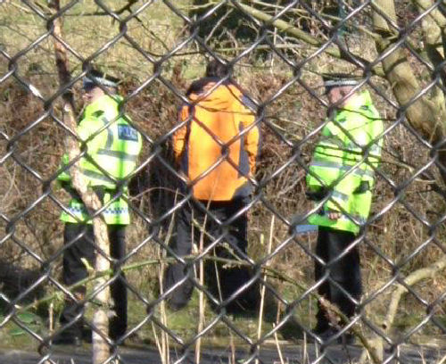 Police even guard activists massive weapon