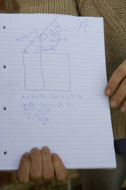 Formula for angle of the sun
