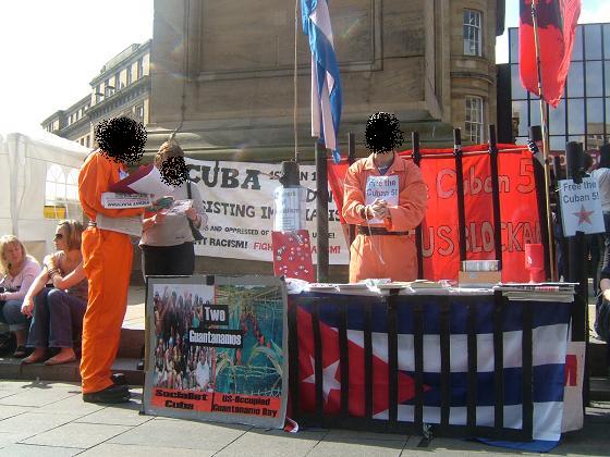 The engaged street stall at Grey's Monument, Newcastle