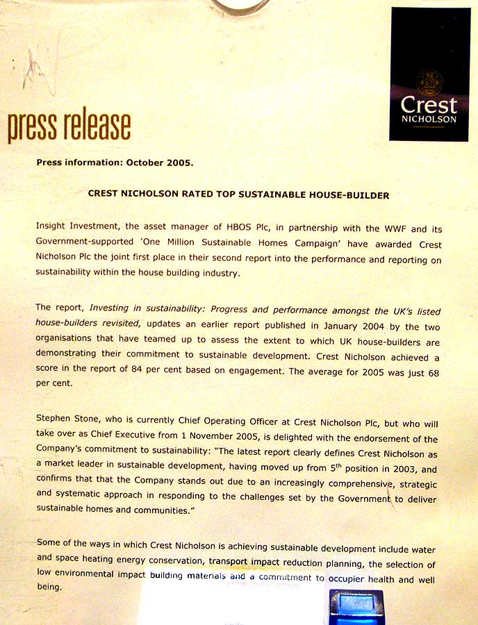 Crest Nicholson Association With HBOS Press Release