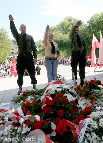 Hitler salute, 3 May 2007, at Góra Świętej Anny