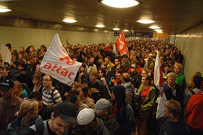 It takes awhile to exit the station.