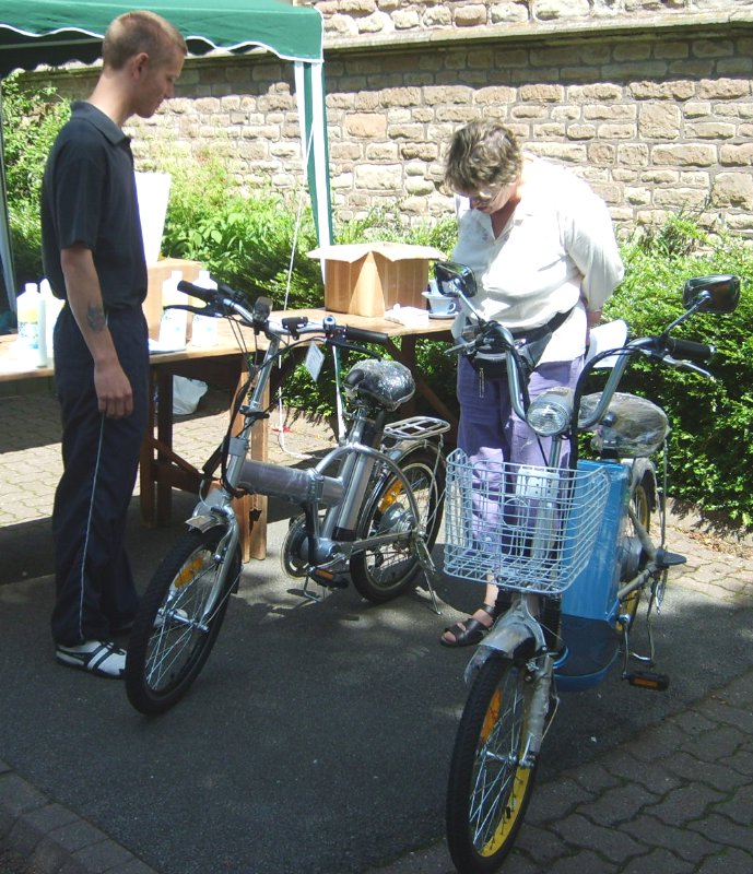 Electric assisted bicycles on display