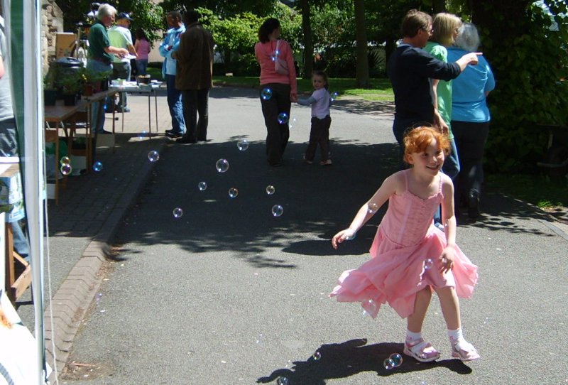 Playing in the bubbles