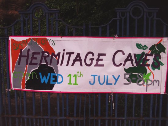 Come to the opening of the caves! (banner by one of the Mischief Makers).