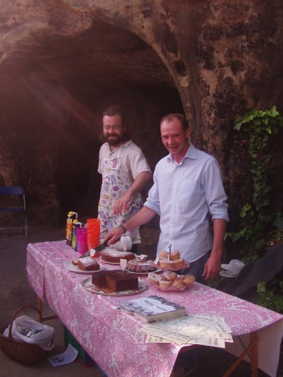 Boys at the cake stall