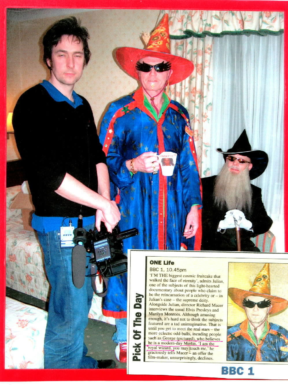 Merlin being filmed by the BBC one life prog