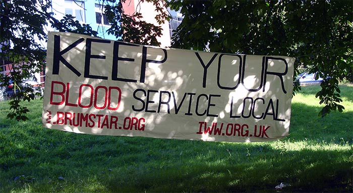 'Keep Your Blood Service Local' Banner Drop