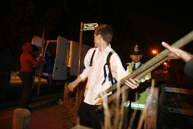 The site is taken and materials to build the camp is being off-loaded.