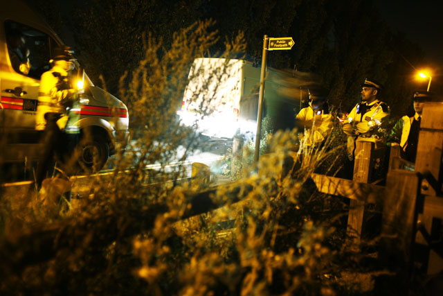 The police has finally arrived.