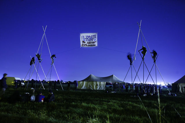The flag, Climate camp is up and the site is officially claimed.
