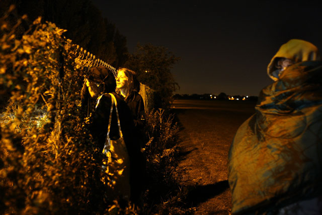 Activists watching the police from inside and out.