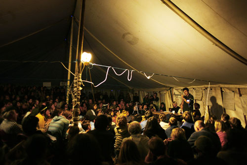 Talk with George Monbiot, Richard Hawkins, Sophie and Ollie in the Main Marqueee