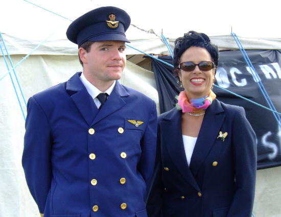 Here he is again with his Hummingbird Airways Hostess - only birds should fly