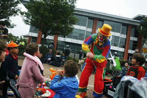 Clowning for the many kids