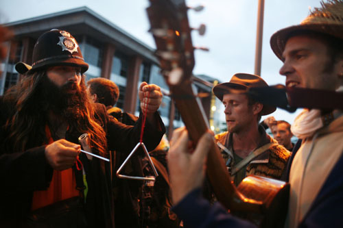 Jamming in the rain at BAA