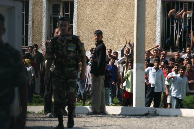 the demonstration at the Pawshino immigration prison near the camp