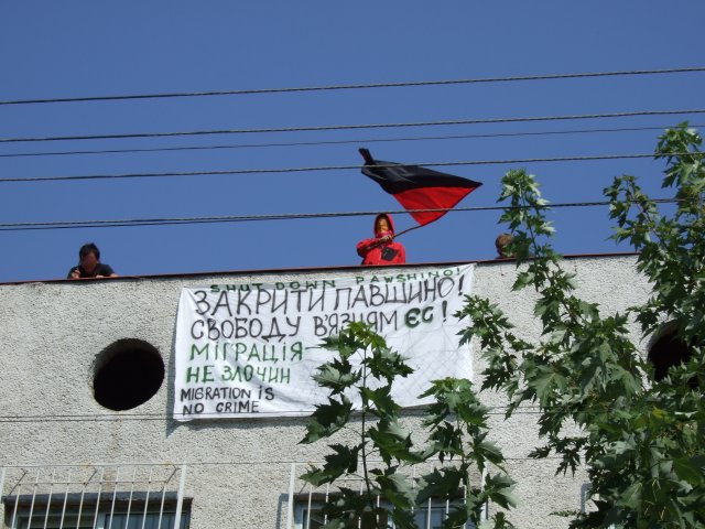 on the roof of the offices