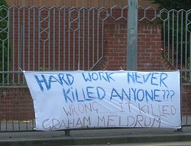 GMMC Banner at Glasgow Sheriff Court